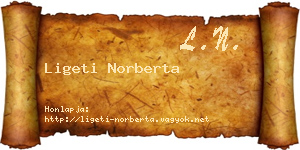 Ligeti Norberta névjegykártya